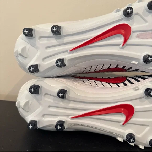 Size 14.5 Nike Lunarbeast Elite TD Football Cleats White Navy Red 847588-419